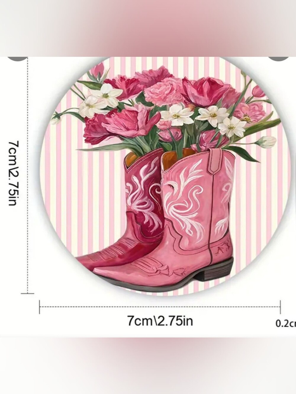 2pcs Cowgi4 Boot Car Cup Holder, Floral Style, Anti Slip Coaster - Picture 2 of 2